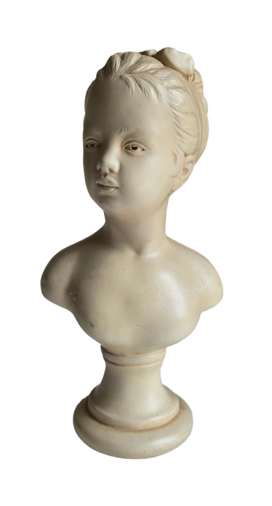 vintage alexander backer chalkware young girl bust