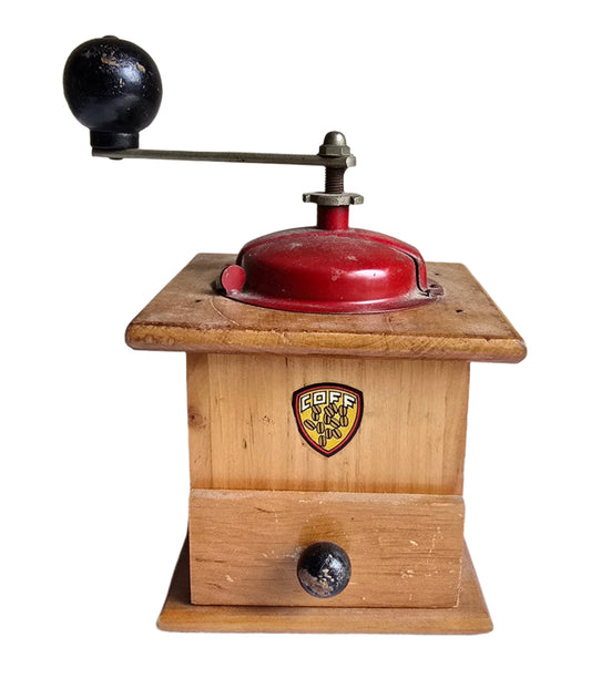 vintage coff wooden coffee grinder