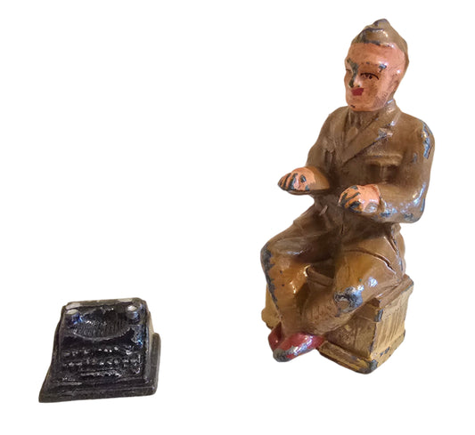vintage manoil barclay lead toy soldier typewriter clerk