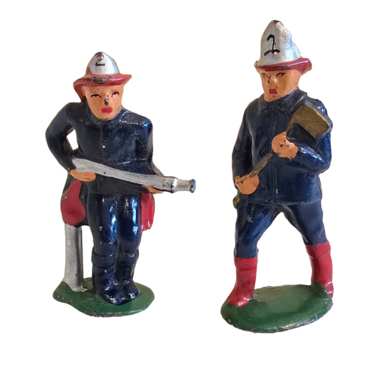 vintage manoil barclay pair of lead firefighters