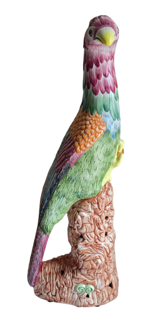 vintage mottahedeh ceramic bird parrot 