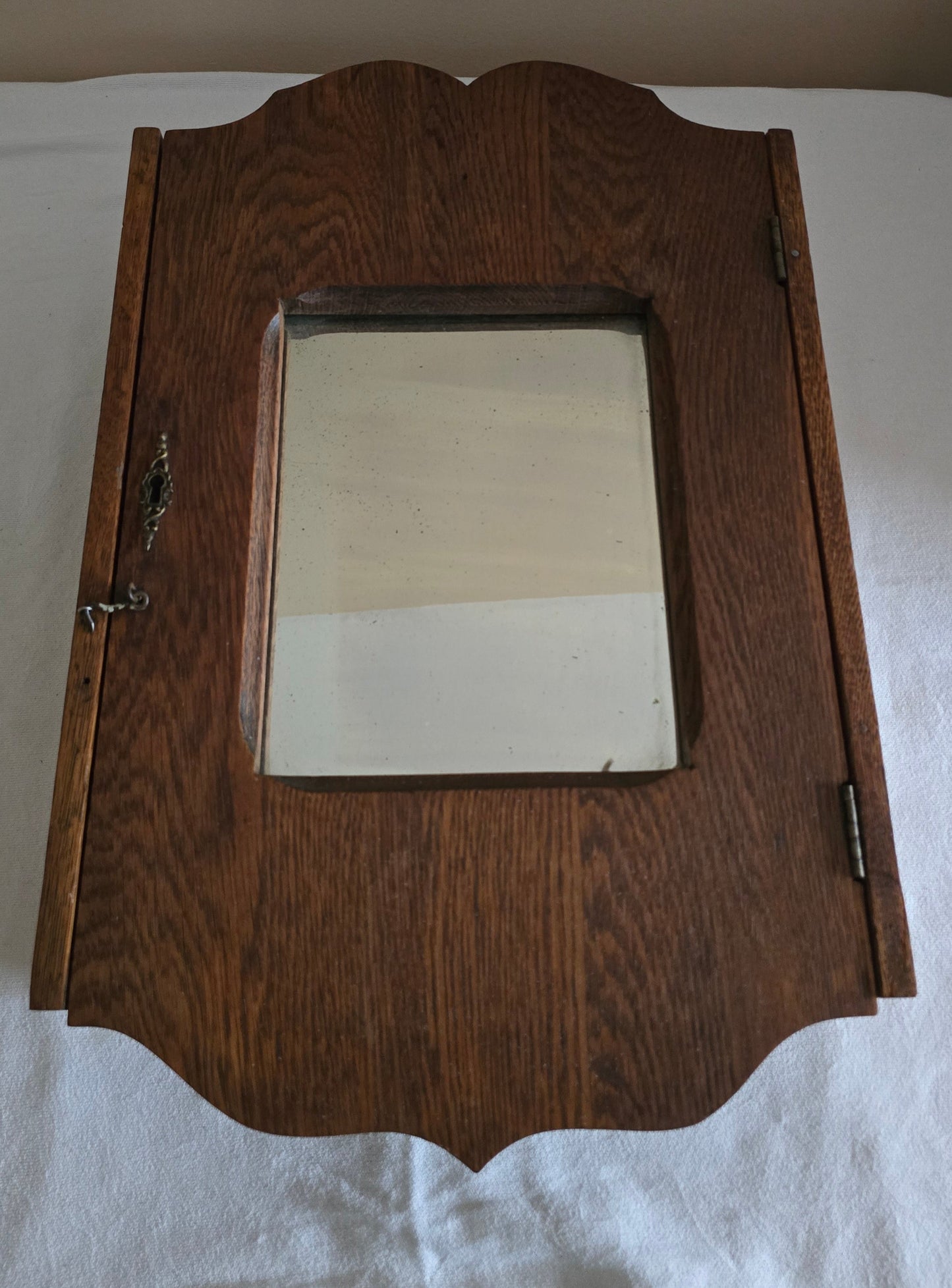 vintage oak medicine cabinet