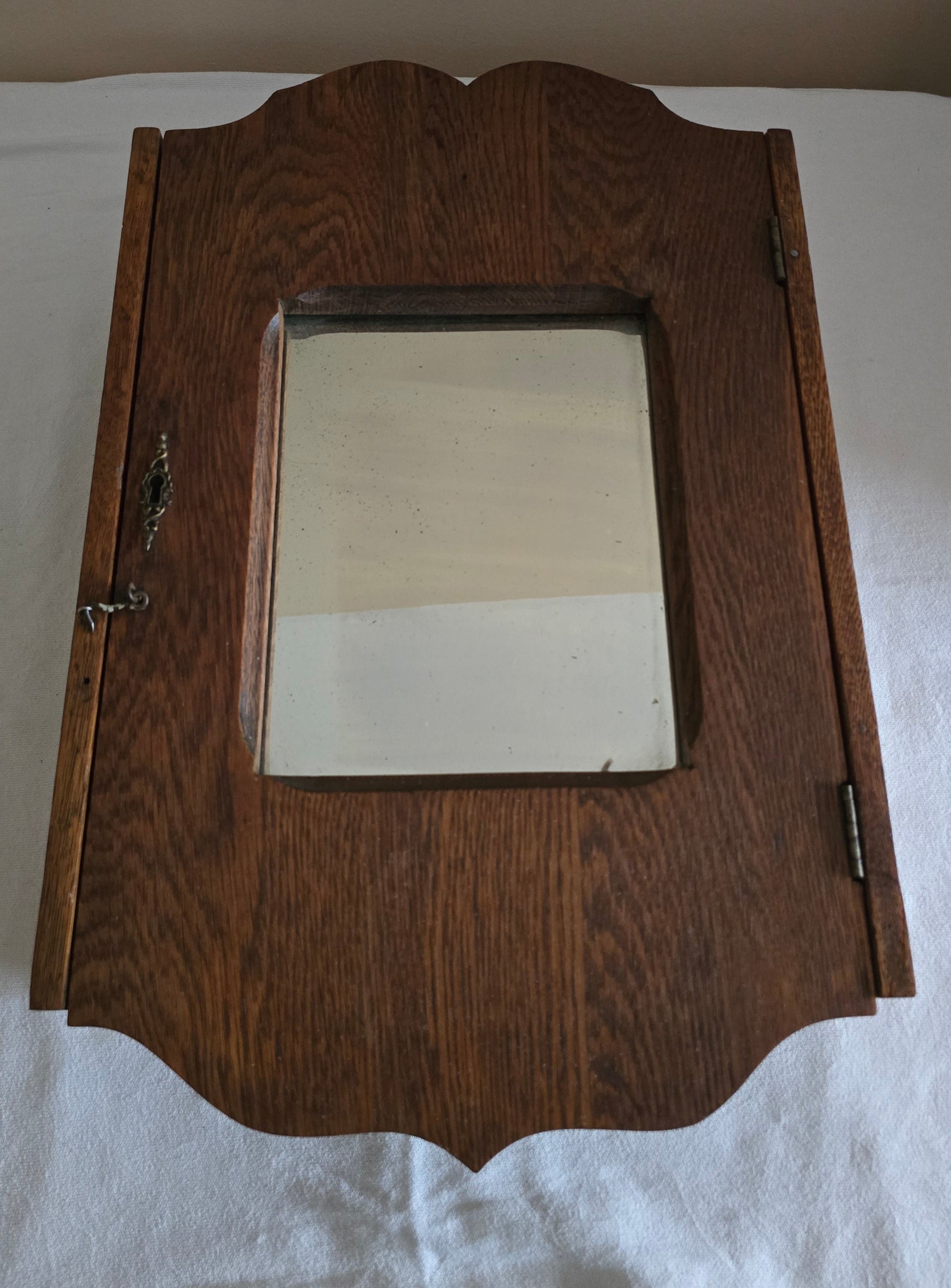 vintage oak medicine cabinet