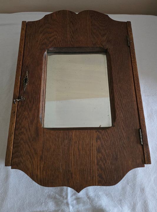 vintage oak medicine cabinet