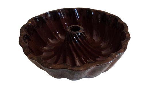 vintage redware bundt turks head